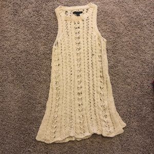 Cream eyelet cover up sweater